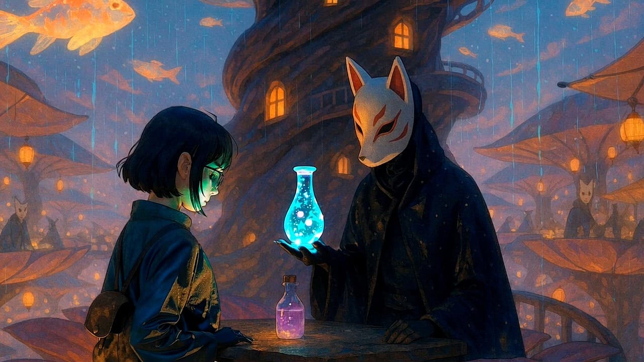 Rain‑Lit Lofi Beats for Deep Focus & Study | Anime Café Ambience 2025